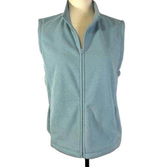 Orvis Jackets & Blazers - Orvis Fleece Vest Size L Seafoam Light Blue Full Zip